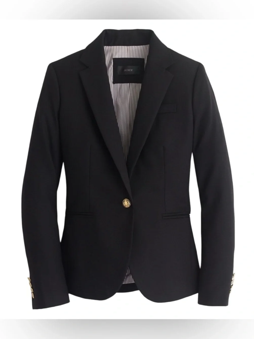 J. Crew Campbell Black Wool Single Button Blazer Size 4 Tall